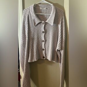 Double Zero Light Pink Oversized Cropped Sweater